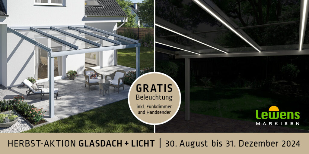 Exklusive Glasdach-Aktion: Gratis LED-Beleuchtung und Handsender sichern!